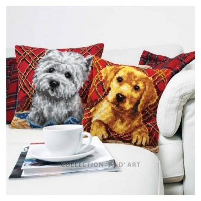 ΜΑΞΙΛΑΡΙ 5161 “Cute Puppy Plaid” by COLLECTION D’ART