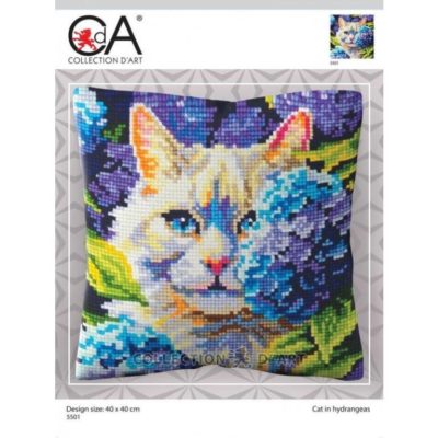 ΜΑΞΙΛΑΡΙ 5501 “Cat in hydrangeas” by COLLECTION D’ART