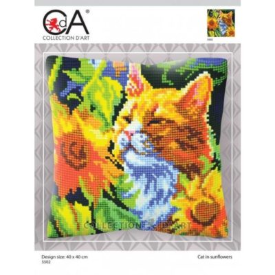 ΜΑΞΙΛΑΡΙ 5502 “Cat in sunflowers” by COLLECTION D’ART