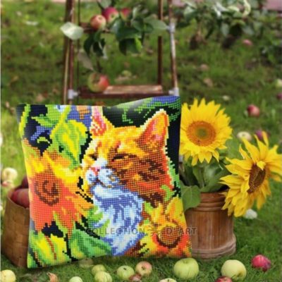 ΜΑΞΙΛΑΡΙ 5502 “Cat in sunflowers” by COLLECTION D’ART